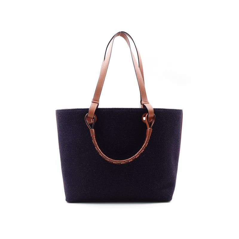 Pre-owned Loewe Anagram Black Canvas Tote