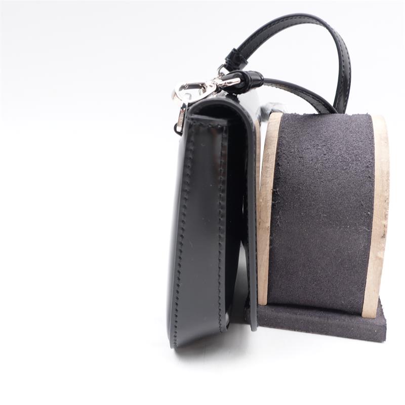 Pre-owned Prada Black Calfskin Glossy Crossbody Bag