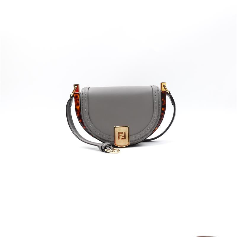Pre-owned Fendi Moonlight Grey Calfskin Shoulder Bag