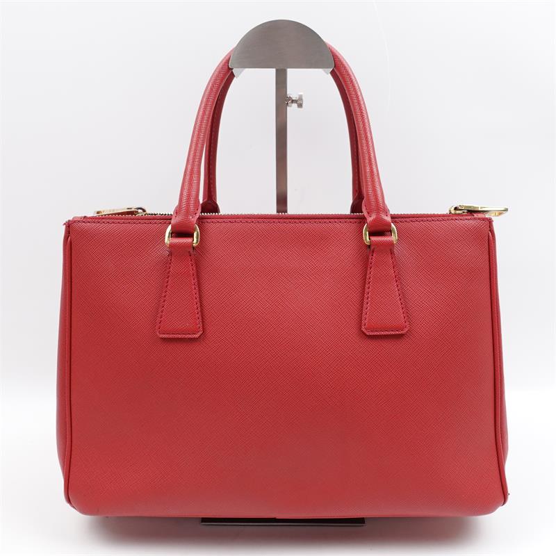 Pre-owned Prada Galleria Red Saffiano Shoulder Bag