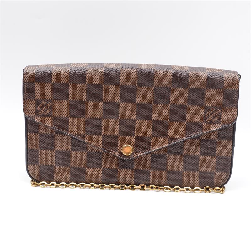 Pre-owned Louis Vuitton Clutch Bags Felicie Damier Ebene Coated Canvas Crossbody Bag