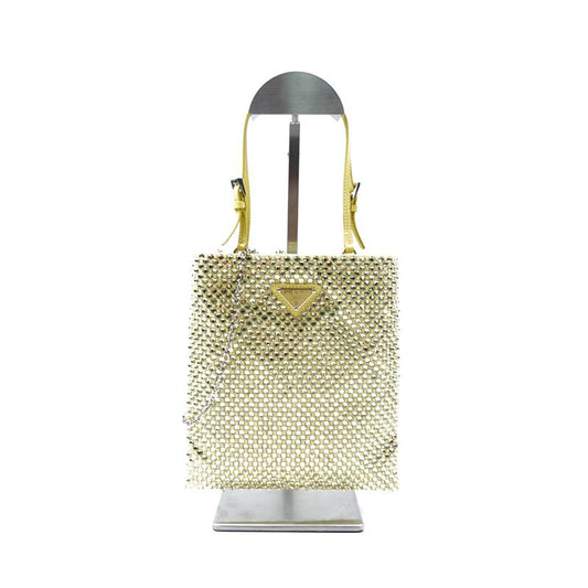 Pre-Owned Prada Yellow Crystal Tote Bag