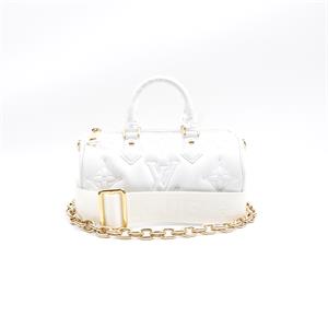 Pre-owned Louis Vuitton Papillon White Calfskin Shoulder Bag