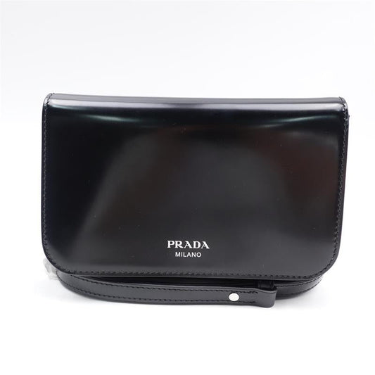 Pre-owned Prada Black Calfskin Glossy Crossbody Bag