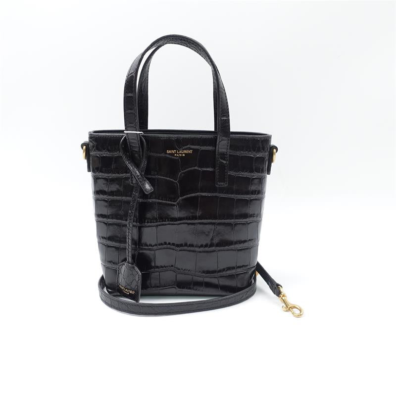 Pre-owned Saint Laurent Shopping Mini Black Calfskin Shoulder Bag