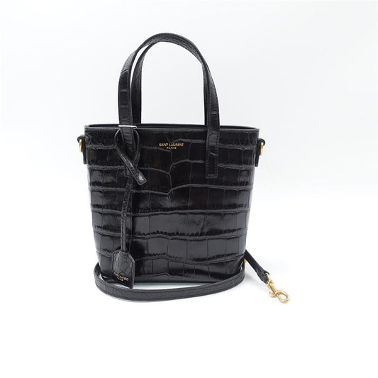 Pre-owned Saint Laurent Shopping Mini Black Calfskin Shoulder Bag