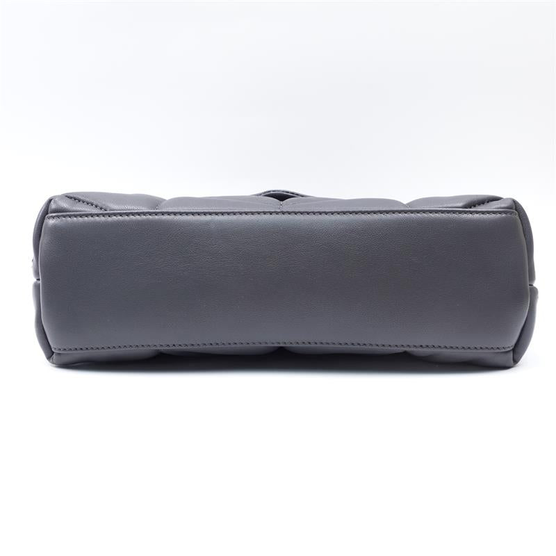 Pre-owned Saint Laurent Puffer Toy Grey Lambskin With Silver Hardware Cross Body Bag