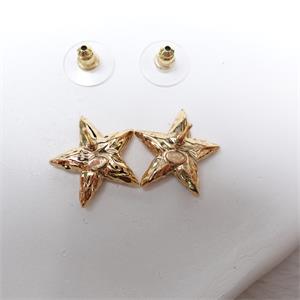 Pre-Owned Chanel Gold Star Black CC Logo Earrings