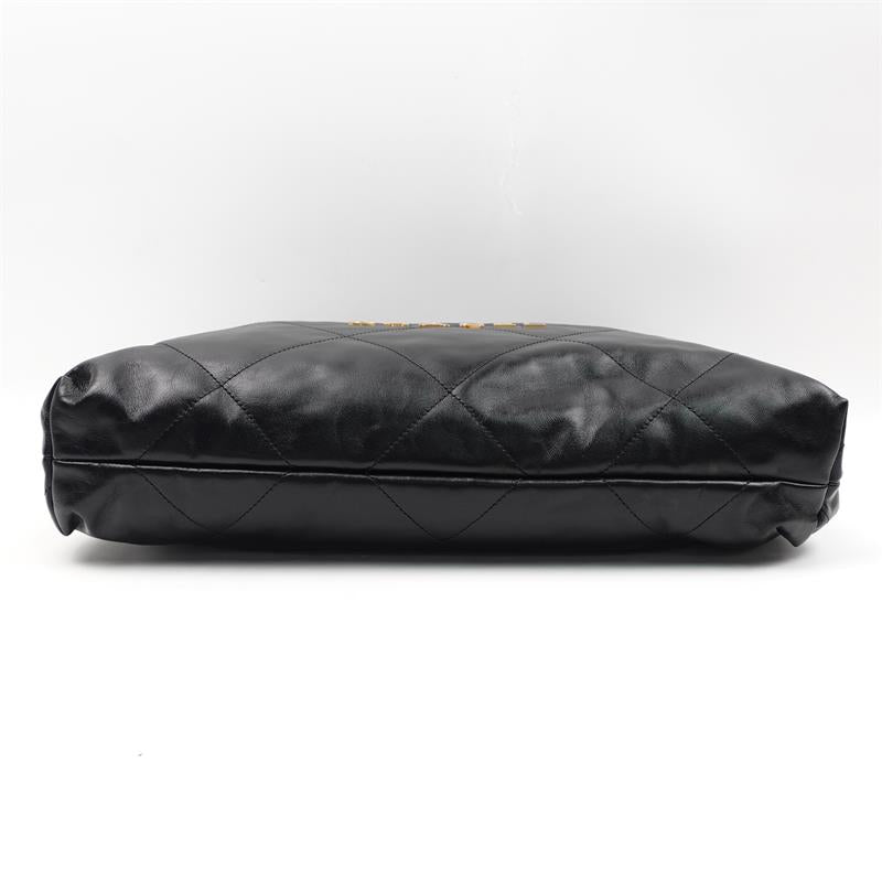 Pre-Owned Chanel 22 Bag Black Calfskin Shoulder Bag