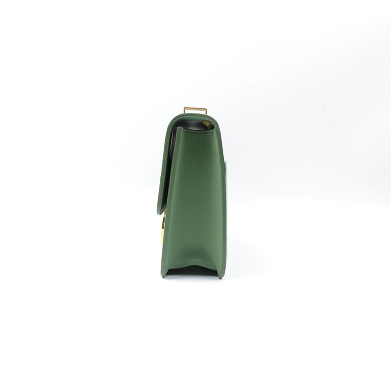 Pre-owned Dior Montaigne Green Calfskin Shoulder Bag