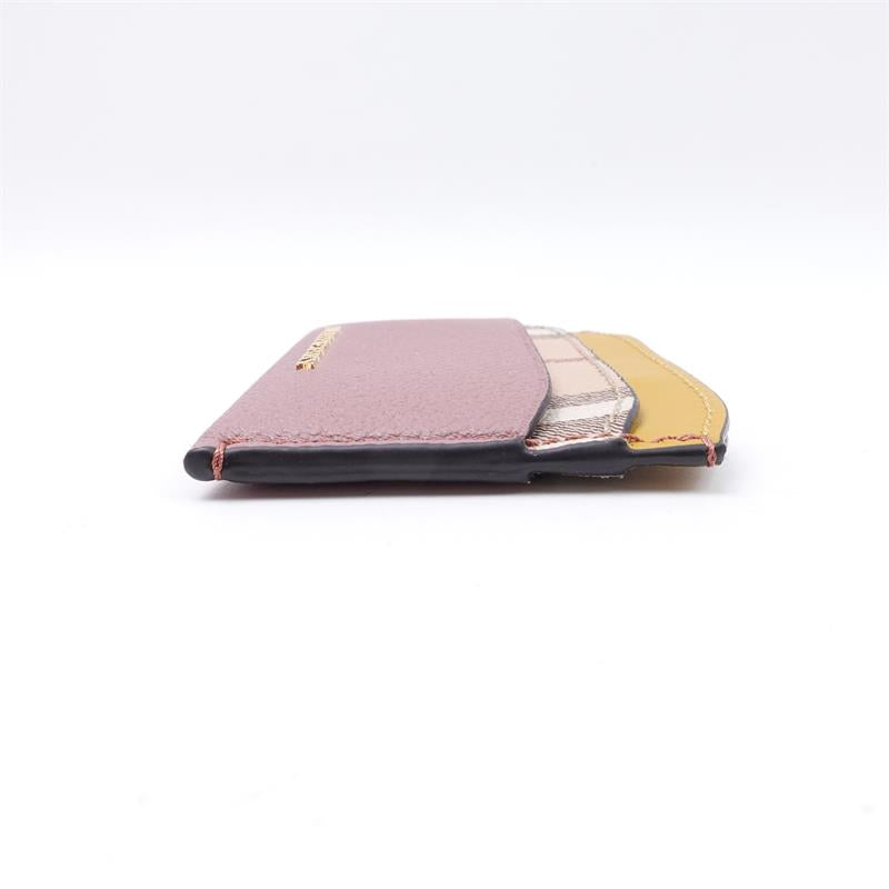 Pre-owned Burberry Pink Calfskin Card Holder