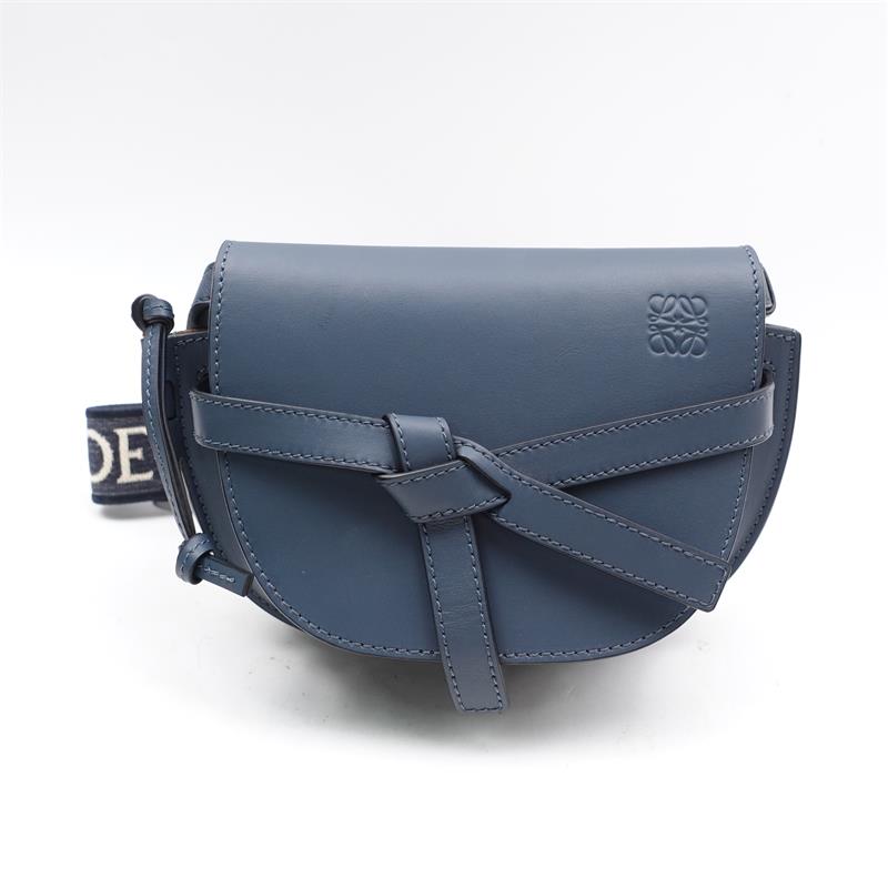Pre-Owned Loewe Gate Mini Blue Calfskin Shoulder Bag