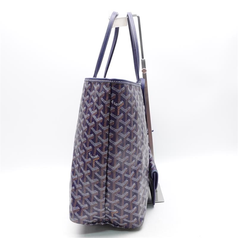 Pre-owned Goyard Saint-Louis Navy Coated Canvas Shoulder Bag