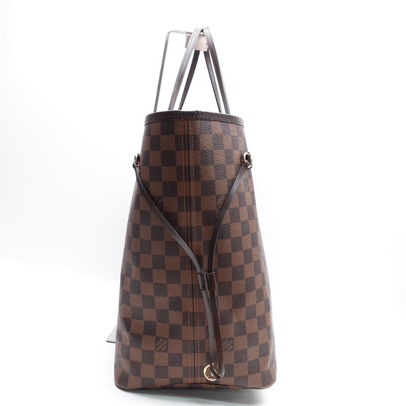 Pre-owned Louis Vuitton Shopper Bags GM Damier Ebene Coated Canvas Tote Bag With Red Interior