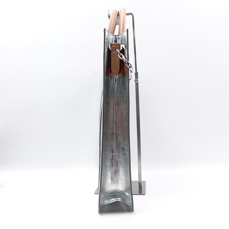 Louis Vuitton Petit Sac Plat Sliver Patent Leather Tote Bag