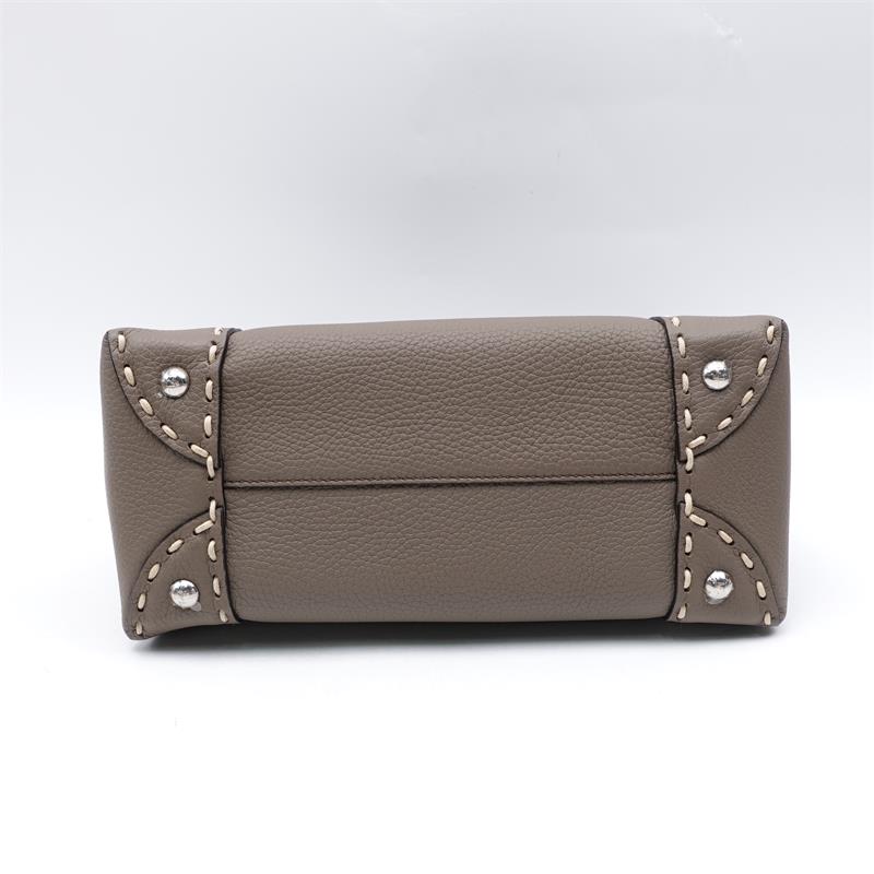Fendi By The Way Grey Calfskin Shoulder Bag