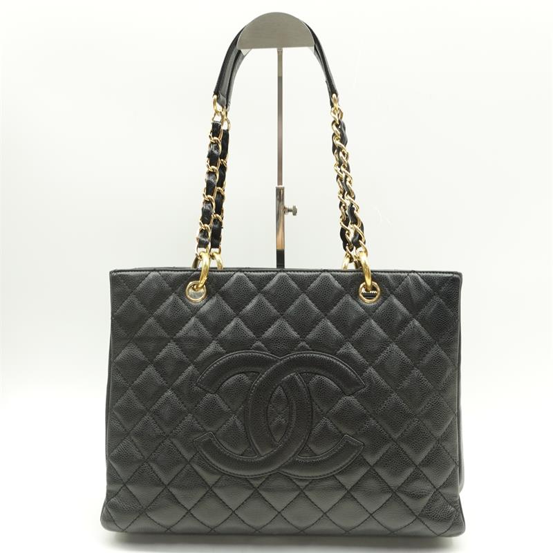 Pre-owned Chanel Black Caviar GST Shopping Tote