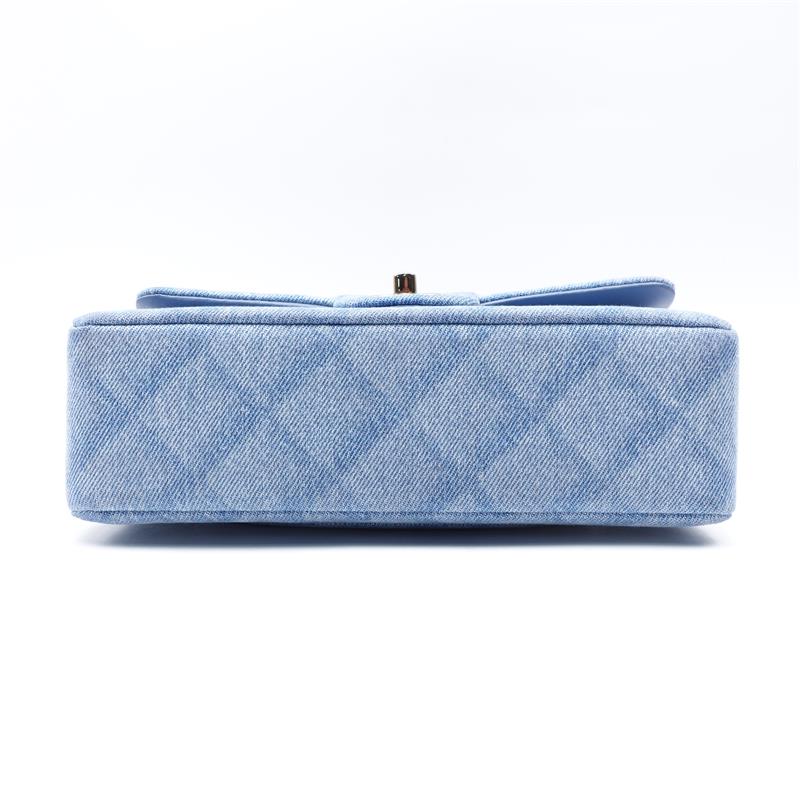 Pre-owned Chanel CF Small Blue Denim Shoulder Bag