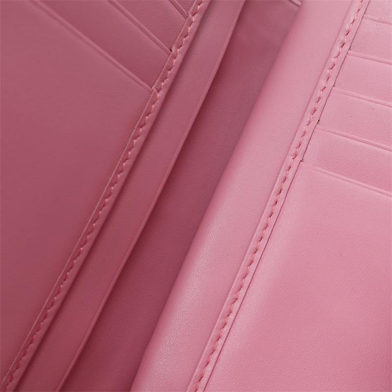 Pre-owned Prada Pink & Gold Calfskin Wallet