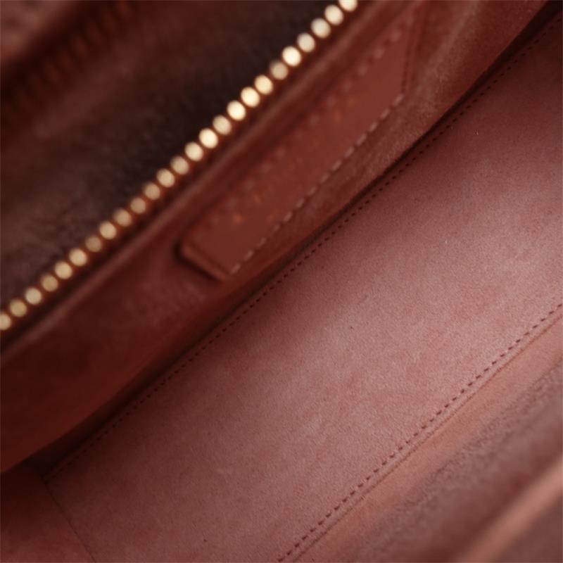 Pre-owned Dior Lady Medium Gradient Red Calfskin Shoulder Bag