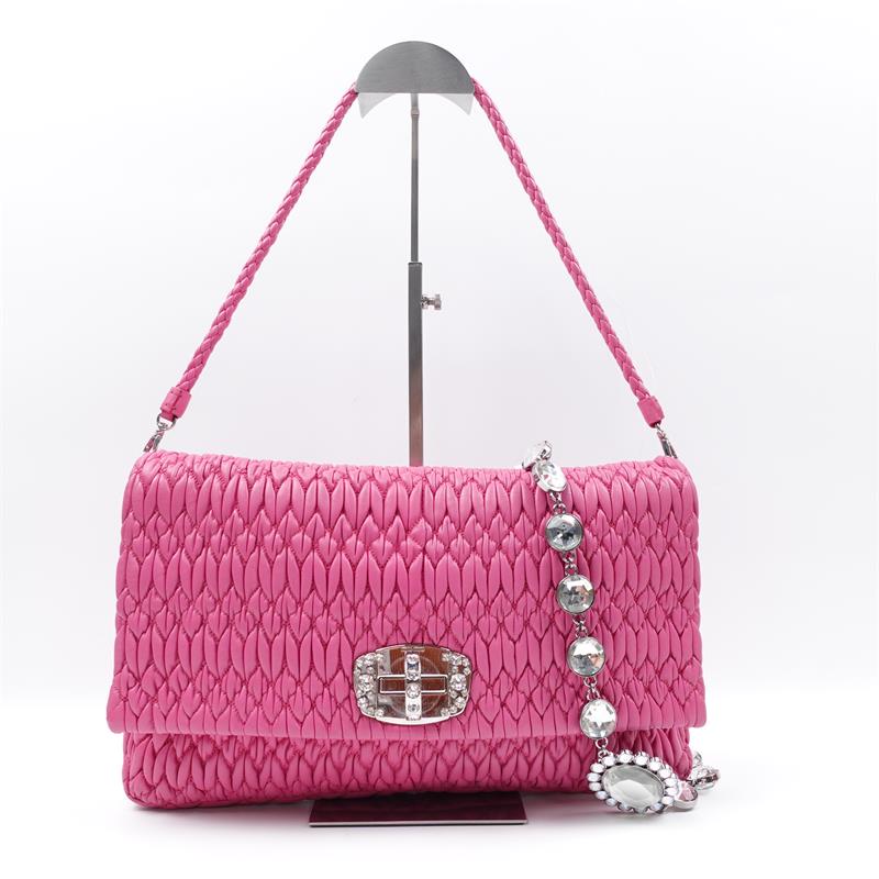Pre-owned Miumiu Pink Lambskin Shoulder Bag