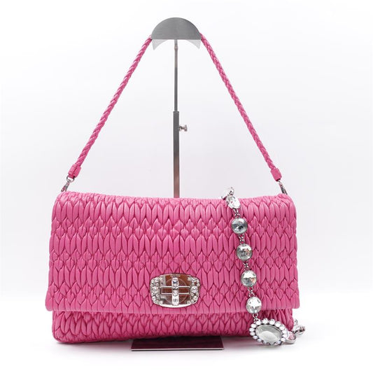 Pre-owned Miumiu Pink Lambskin Shoulder Bag