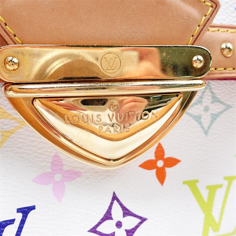 Pre-owned Louis Vuitton Rita White Multicolor Coated Canvas Shoulder Bag