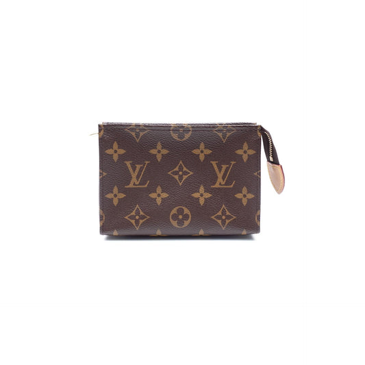 Pre-owned Louis Vuitton Coated Canvas clutches & wristlets Pochette Toilette Pouch 15 Monogram Clutch