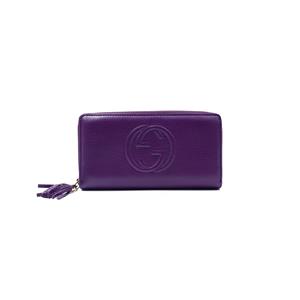 Pre-owned Gucci Soho Purple Calfskin Wallet