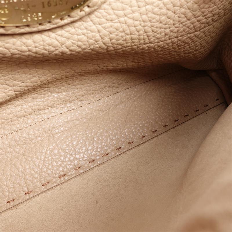 Pre-owned Fendi Peekaboo Iconic Brown Calfskin Shoulder Bag