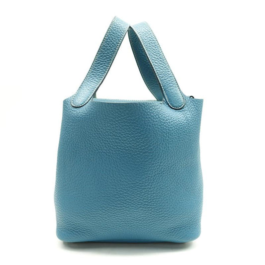 Pre-owned Hermes Picotin 18 Blue Calfskin Hobo Bag