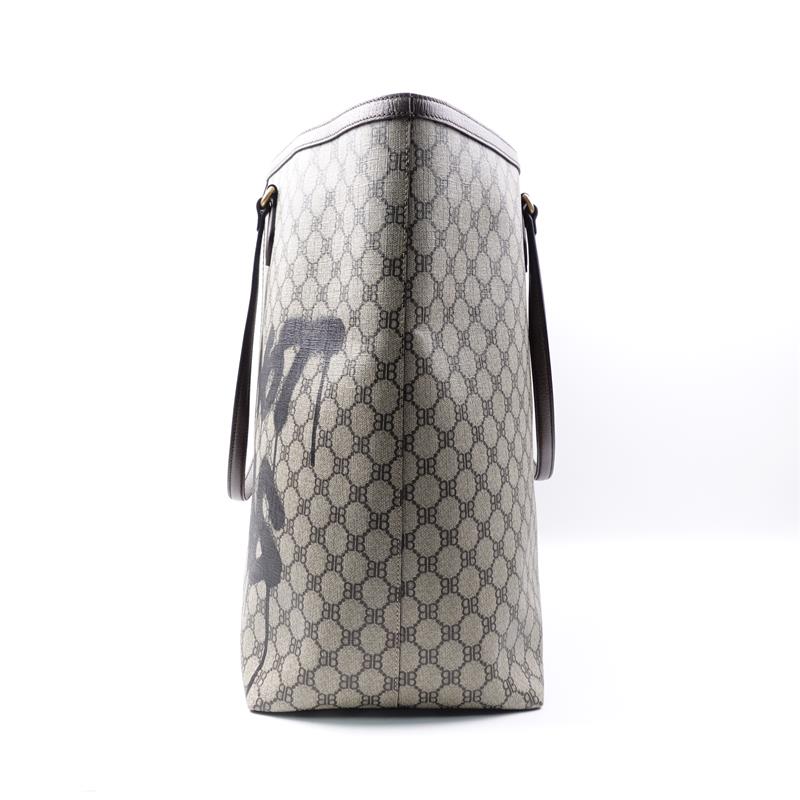 Pre-owned Gucci & Balenciaga Ophidia Coated Canvas Tote