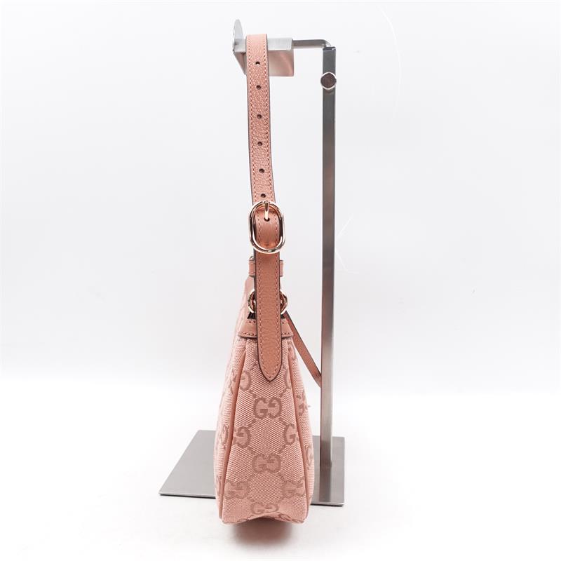 Pre-owned Gucci Ophidia Pink Canvas Hobo Bag