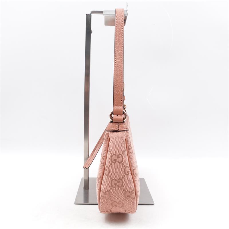 Pre-owned Gucci Ophidia Pink Canvas Hobo Bag