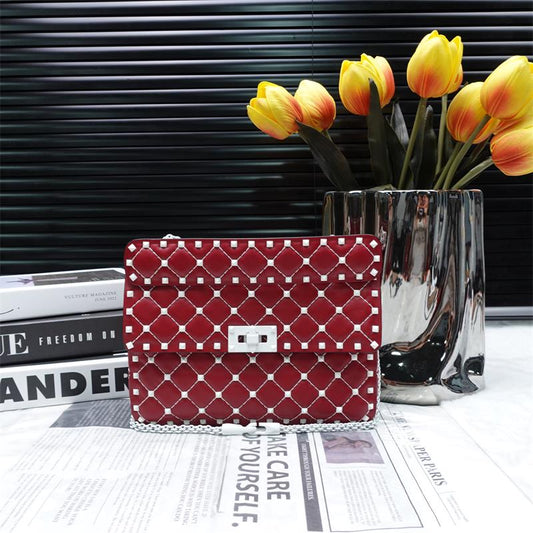 Pre-owned Valentino Red Lambskin Shoulder Bag