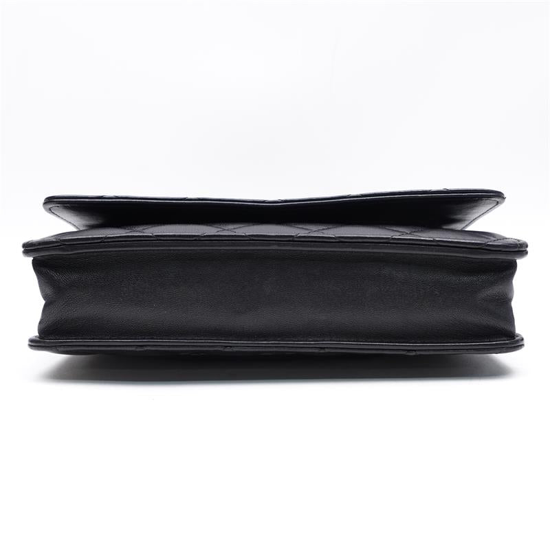 Pre-owned Chanel WOC Black & Gold Lambskin Shoulder Bag