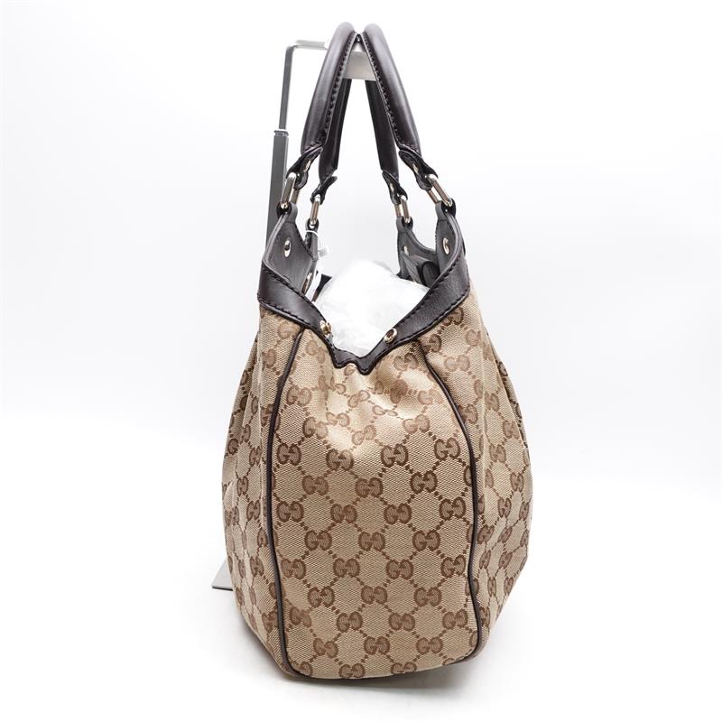 Pre-owned GUCCI Canvas Shopper Bags Sukey Brown GG Handbag