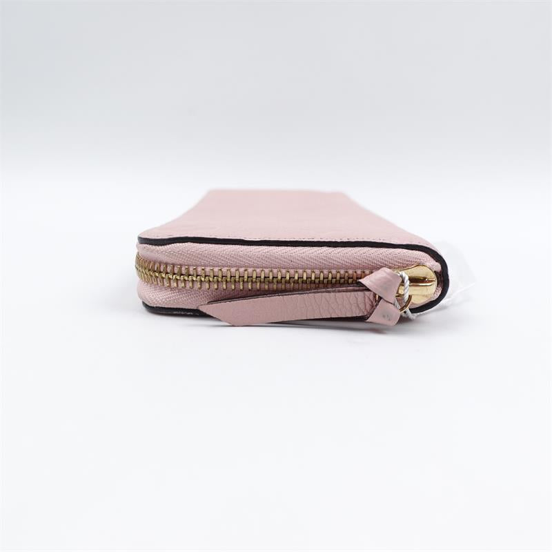 Pre-owned Louis Vuitton Clemence Pink Calfskin Zippy Wallet