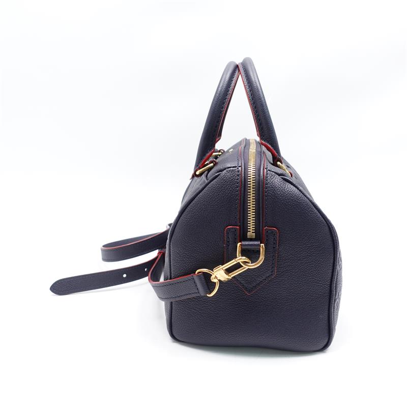 Pre-owned Louis Vuitton Speedy25 Navy Calfskin Cross Body Bag