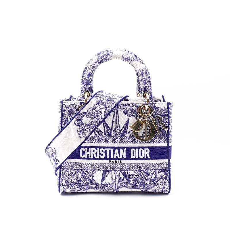 Pre-owned Dior Blue Lady Canvas Shoulder Bag