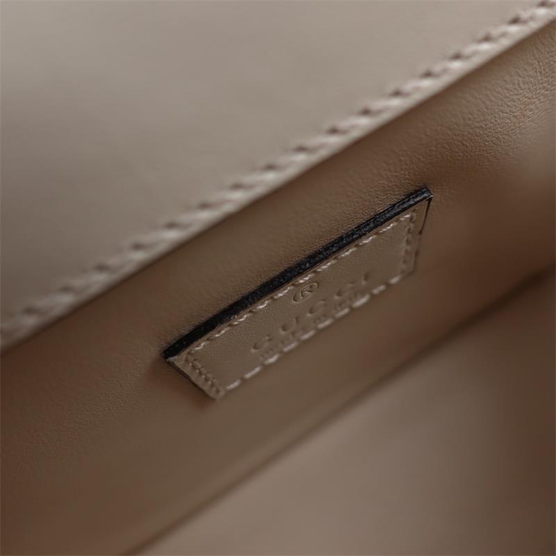 Pre-owned Gucci DECO MINI Cream Calfskin Shoulder Bag