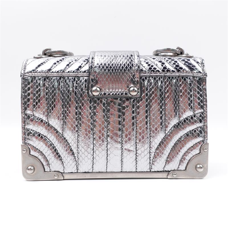 Prada Cahier Sliver Calfskin Shoulder Bag
