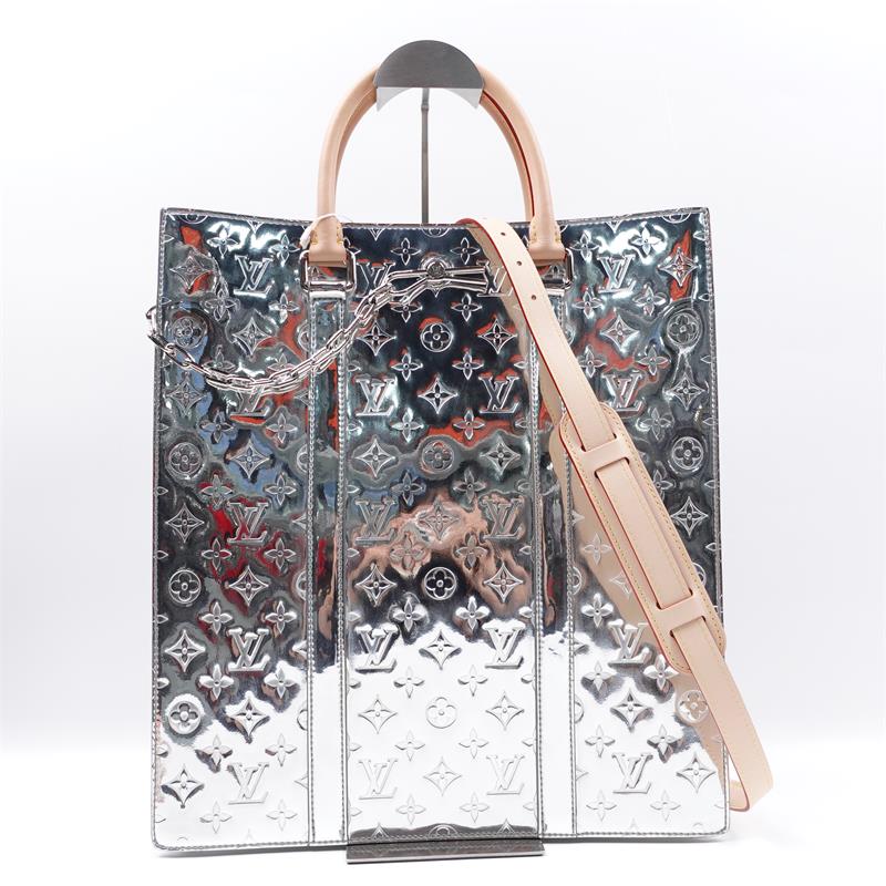 Louis Vuitton Petit Sac Plat Sliver Patent Leather Tote Bag