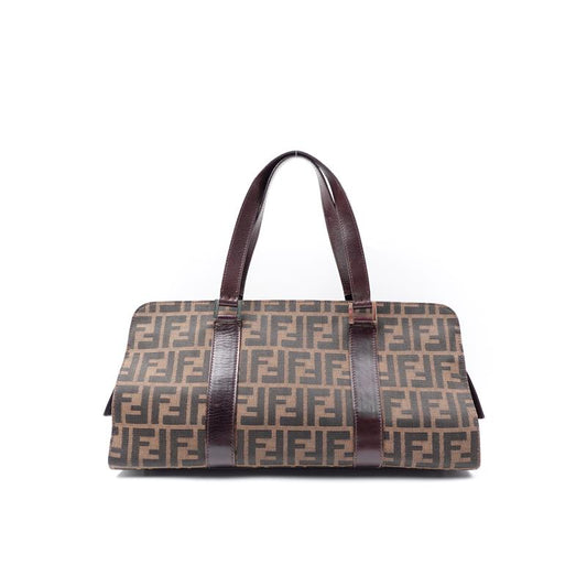Pre-Owned Fendi Boston Brown FF Canvas Tote Bag