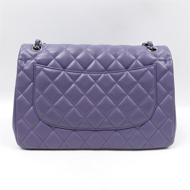 Pre-owned Chanel CF Jumbo Purple Lambskin Shoulder Bag