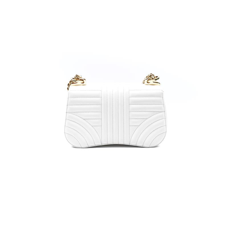Pre-owned Prada White Diagramme Calfskin Shoulder Bag