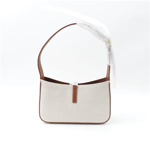 Pre-owned Yves Saint Laurent  LE 5 À 7 Beige Canvas Shoulder Bag