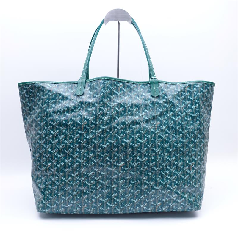 Pre-owned Goyard Saint-Louis Green Coated Canvas Tote Bag