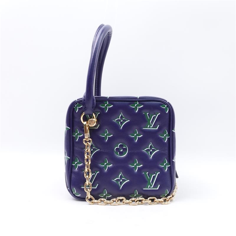Pre-owned Louis Vuitton Square Navy Lambskin Shoulder Bag