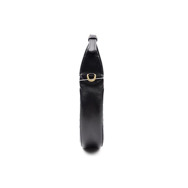 Pre-owned Gucci GG Marmont  Black Calfskin Shoulder Bag